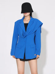 Luxury Draped Scarf Blazer