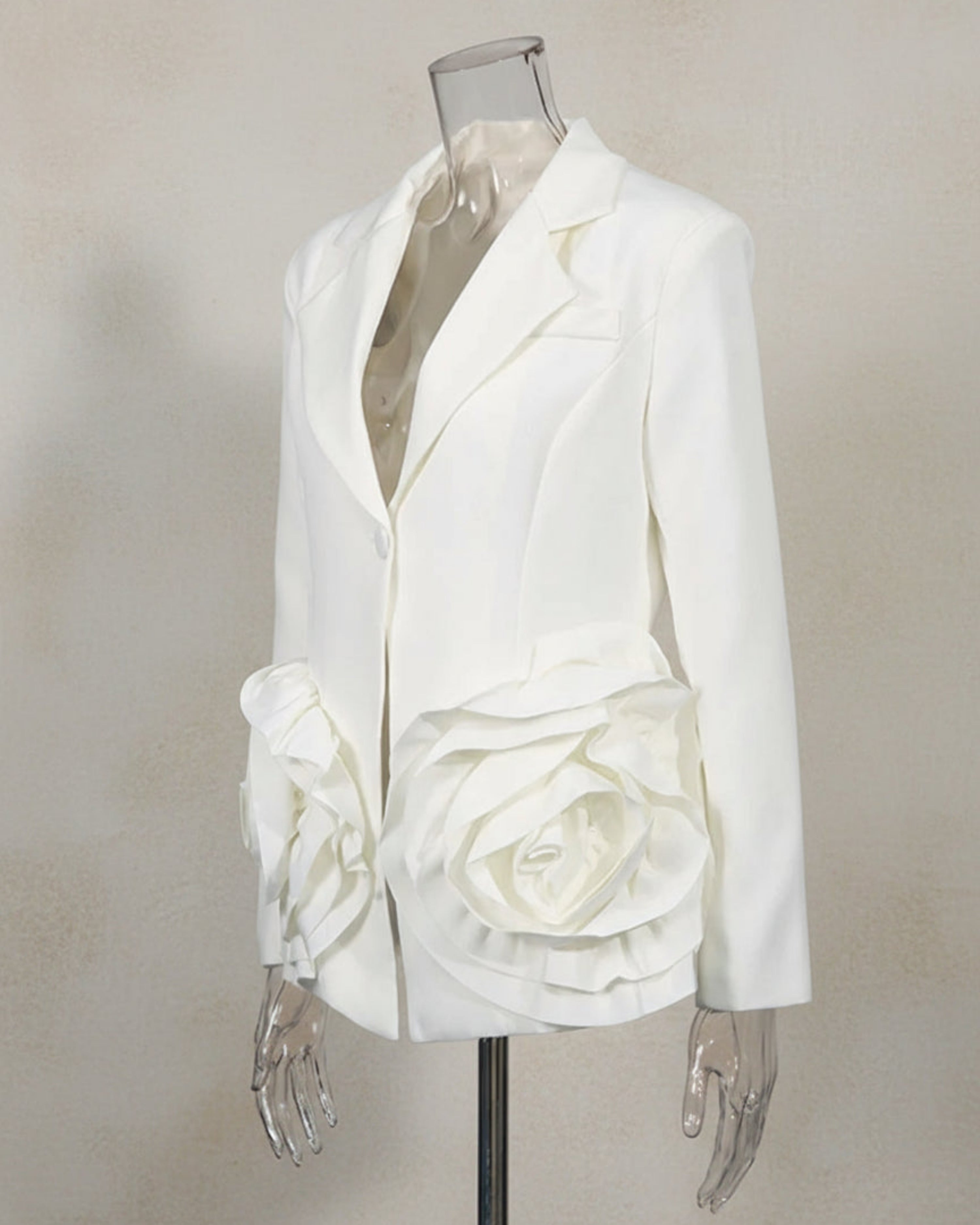 Luxury 3D Floral Appliqué Blazer – Evening & Resort Statement | HEYFANCYSTYLE
