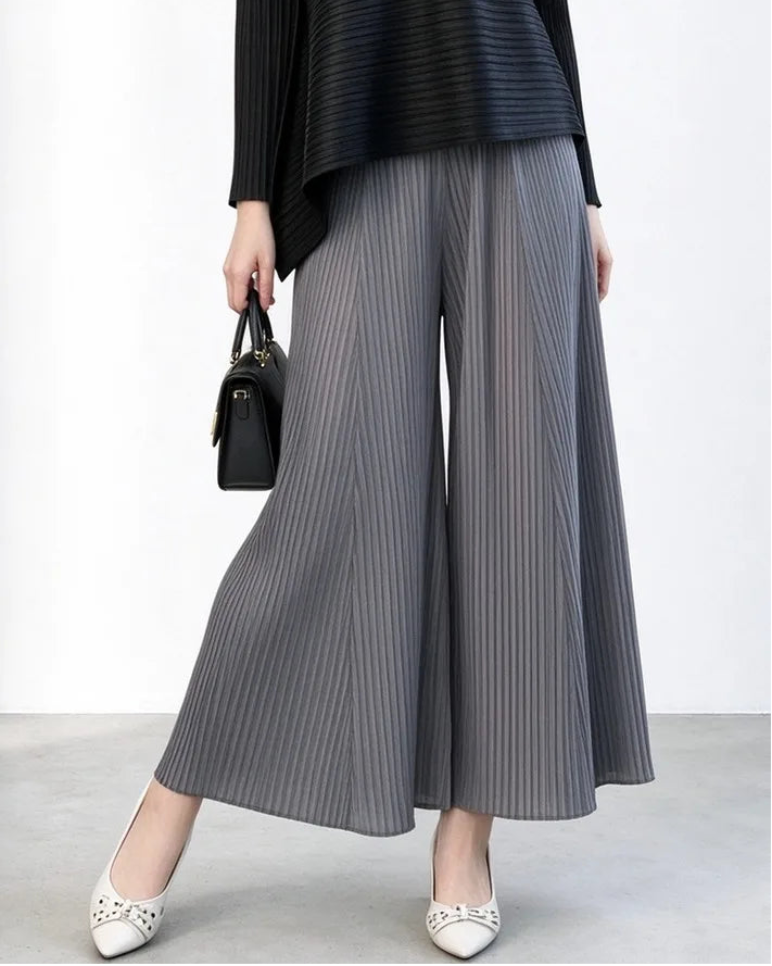 Luxury Accordion Pleated Palazzo Trousers
