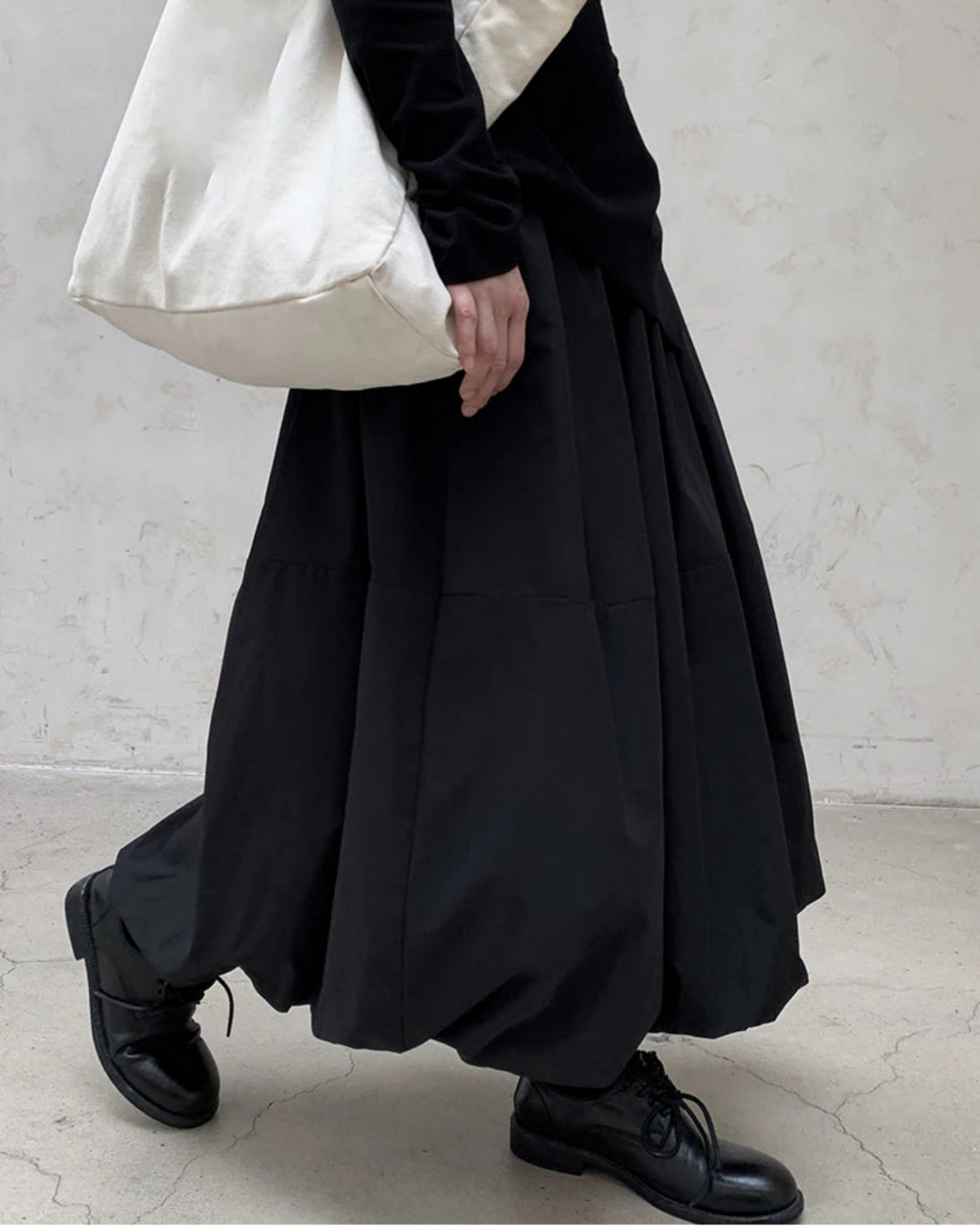 Luxury Architectural Balloon Skirt – Designer Midi Length