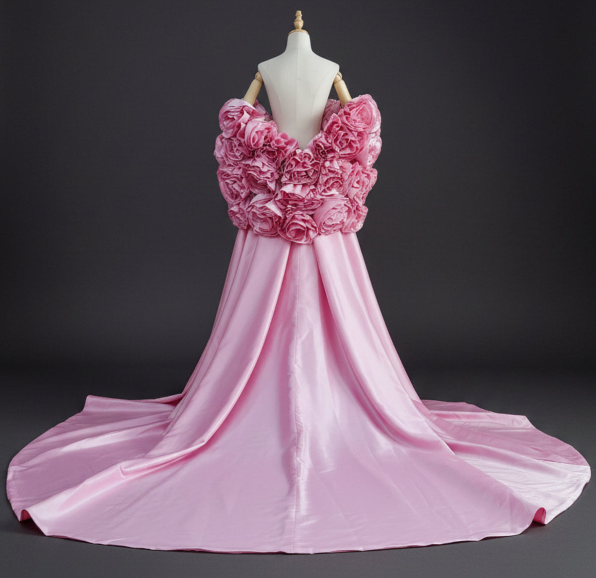 Luxury Avant-Garde Opera Cape Rosette Women