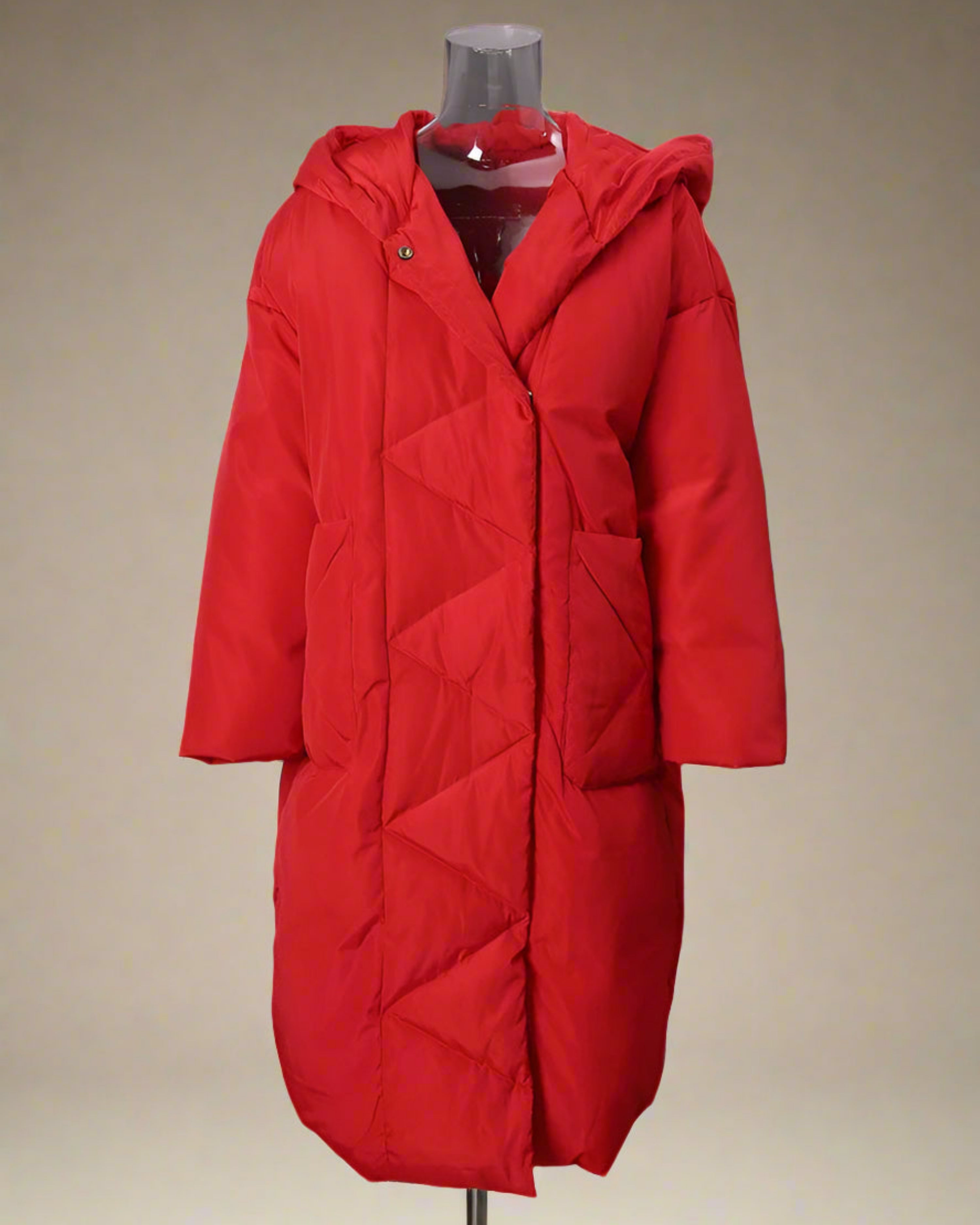 Luxury Avant-Garde Quilted Puffer Long Hooded Coat
