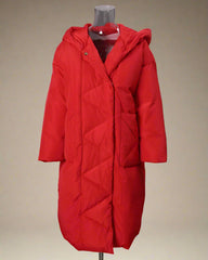Luxury Avant-Garde Quilted Puffer Long Hooded Coat