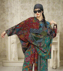 Luxury Bohemian Oversized Cotton and Linen Upcycled Patchwork Hooded Tunic Top