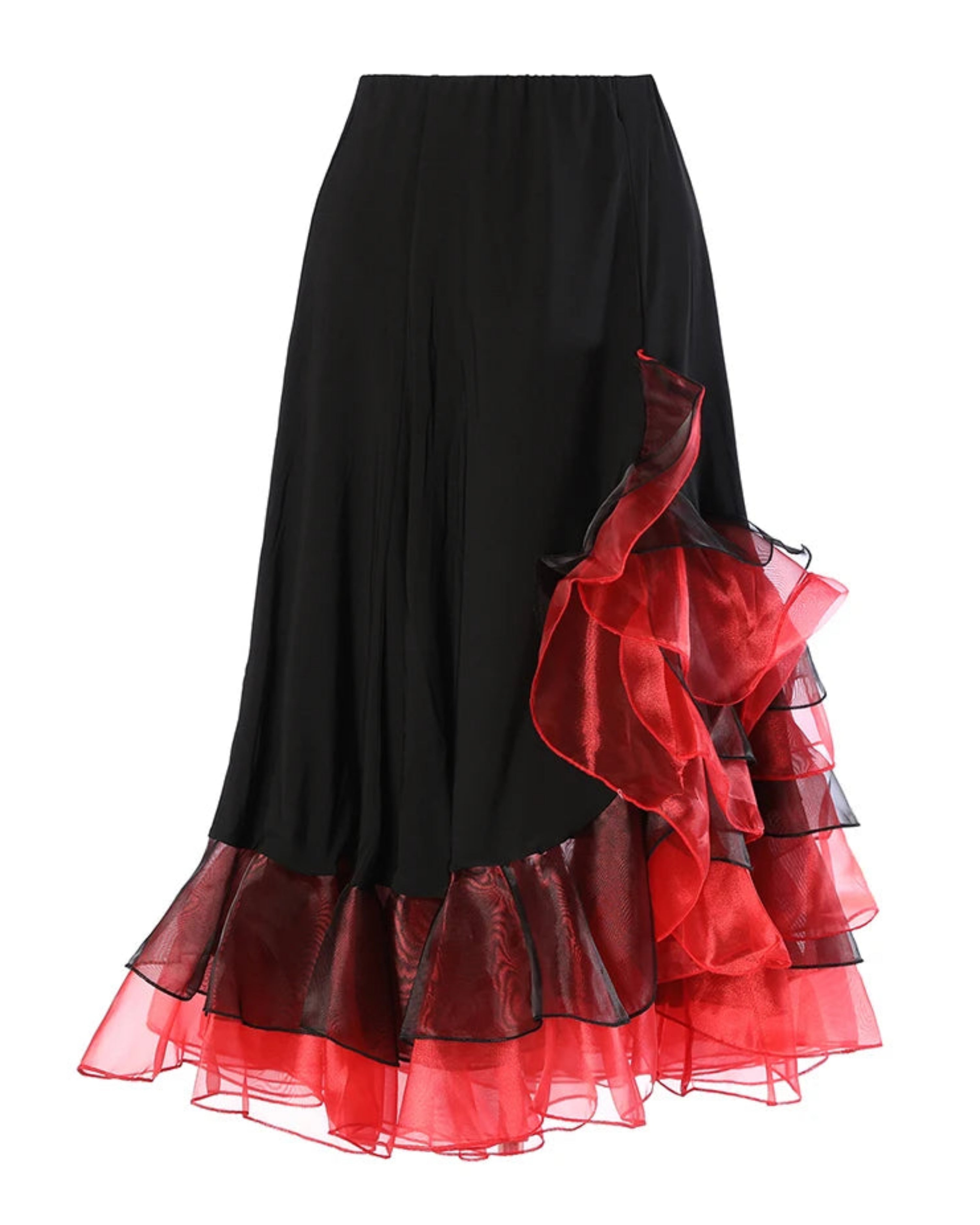 Luxury Cascading Ruffle Midi Skirt