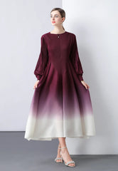 Luxury Cruise Dress With Sleeves - Japanese Pleats Pleated Gown