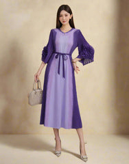 Luxury Cruise Formal Japanese Pleats Plissé Dress