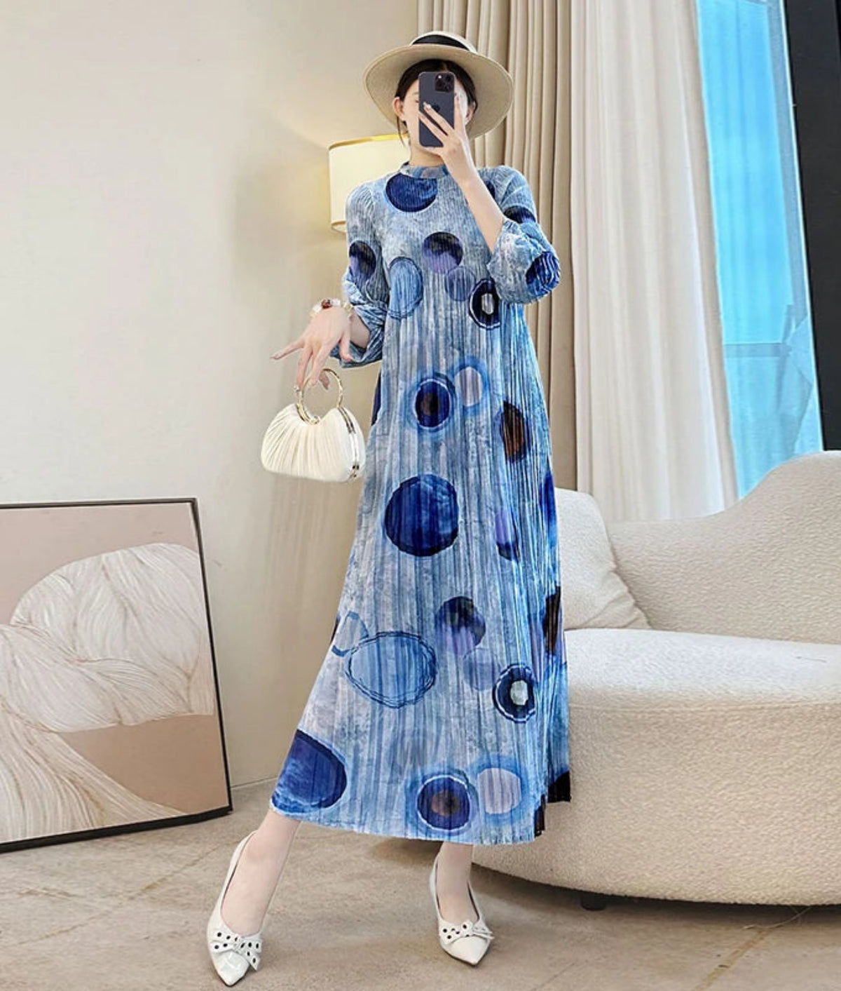 Luxury Cruise Resort Casual Dress - Japanese Pleats Plissé