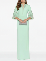 Luxury Crystal Column Dress Gala Evening Women