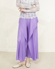 Luxury Designer Japanese Pleats Wide Leg Trousers Overlay Draped Avant Garde Travel