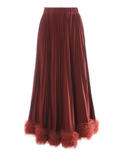Luxury Designer Pleated Maxi Skirt