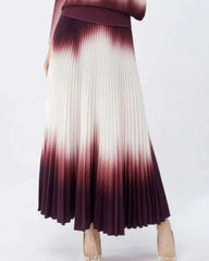 Luxury Designer Travel Cruise Ship Wear Vacation Petite Ombre Plissé Pleated Skirt