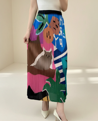 Luxury Elastic Waist Pleated Skirt
