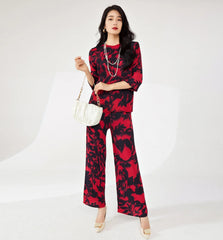 Luxury Formal Cruise Resort Wear Pant Set - Japanese Pleats Plissé