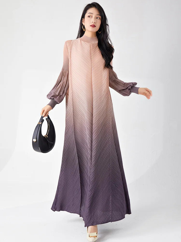 Luxury Formal Japanese Pleated Travel Maxi Dress