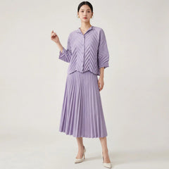 Luxury Formal Pleated Top & Skirt