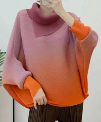 Luxury Japanese Pleated High Neck Top