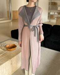 Luxury Pleated Longline Coat