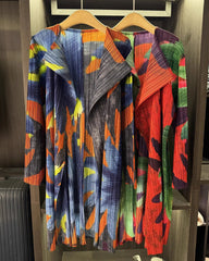 Luxury Japanese Plissé Duster Coat Unique Pleated