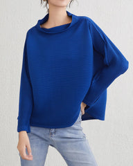 Luxury Japanese Plissé Long-Sleeve Top – Unique Travel/Formal Wear