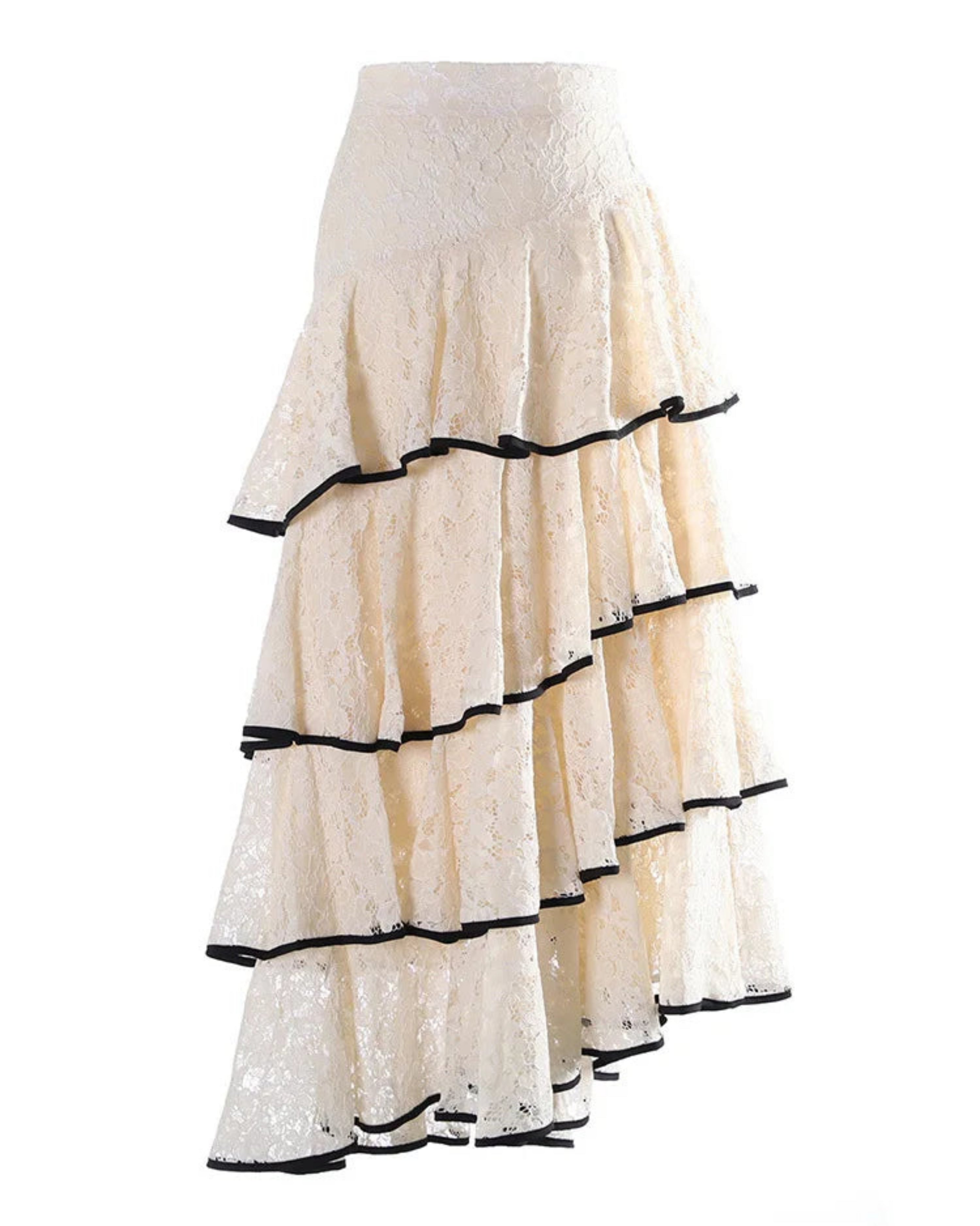 Luxury Lace Asymmetric Skirt