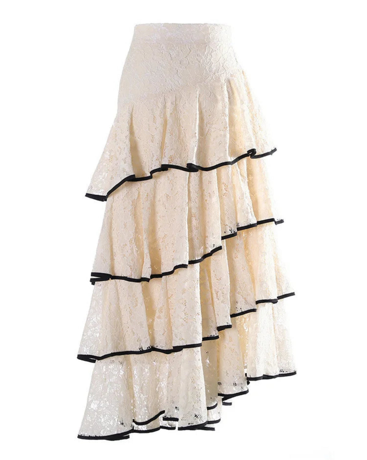 Luxury Lace Asymmetric Skirt