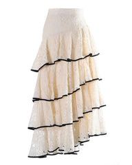 Luxury Lace Asymmetric Skirt