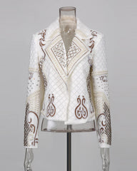 Luxury Pearl Embellished Cropped Blazer – Designer Beaded Evening Jacket