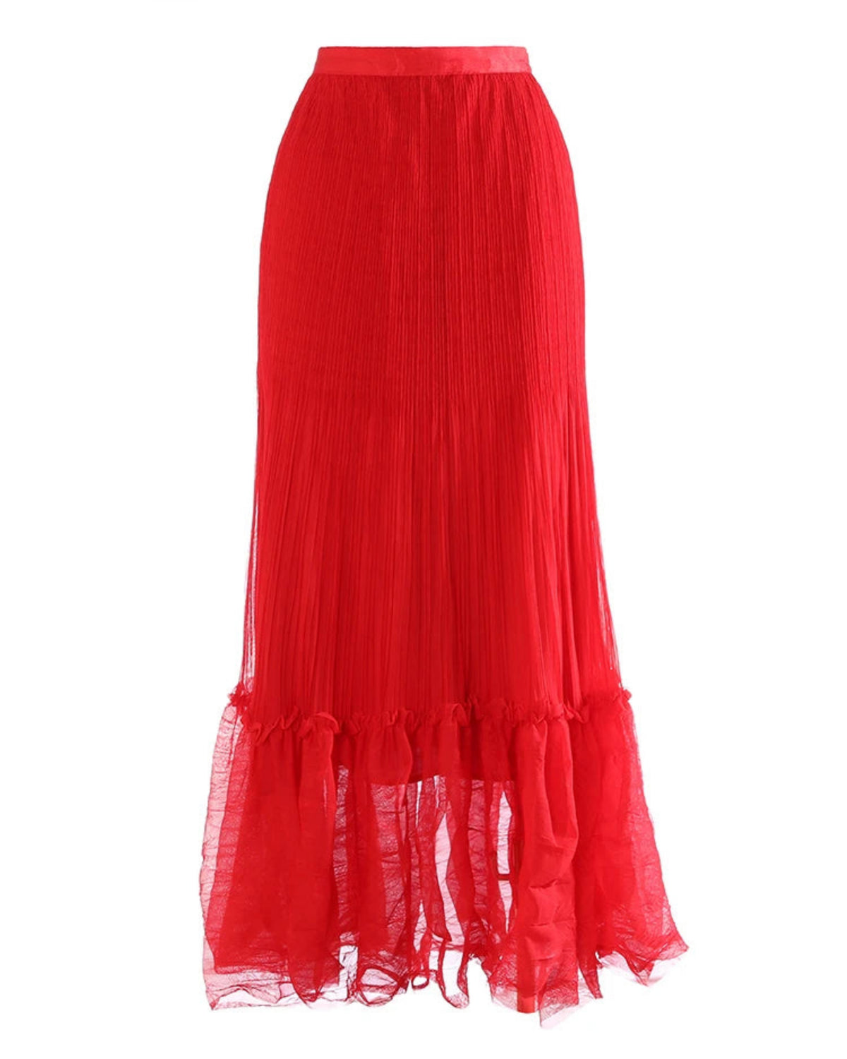 Luxury Pleated Chiffon Tulle Skirt