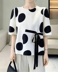 Luxury Pleated Dot Top