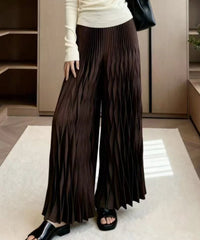 Luxury Pleated Palazzo Plissé Wide-Leg Pants | High-Waisted Designer Fit