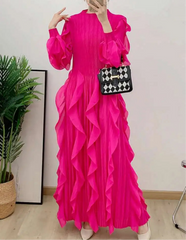 Luxurious Plissé Ruffles Dress