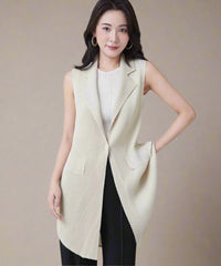 Luxury Plissé Pleat Japanese Sleeveless Vest | HEYFANCYSTYLE