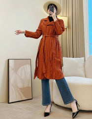 Luxury Plissé Pleated Duster Coat – Premium Japanese