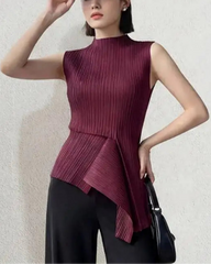 Luxury Plissé Sleeveless Top