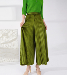 Luxury Plissé Wide-Leg Trousers Resort Collection