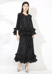 Luxury Ruffled Pleated Skirt Set – Elegant Evening & Cocktail Wear