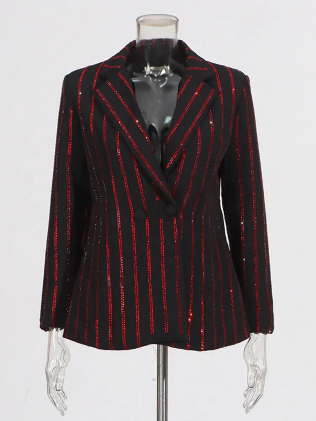 Luxury Bejeweled Striped Blazer