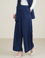 Luxury Thick Pleated Wide-Leg Pants – Designer Plissé Fit