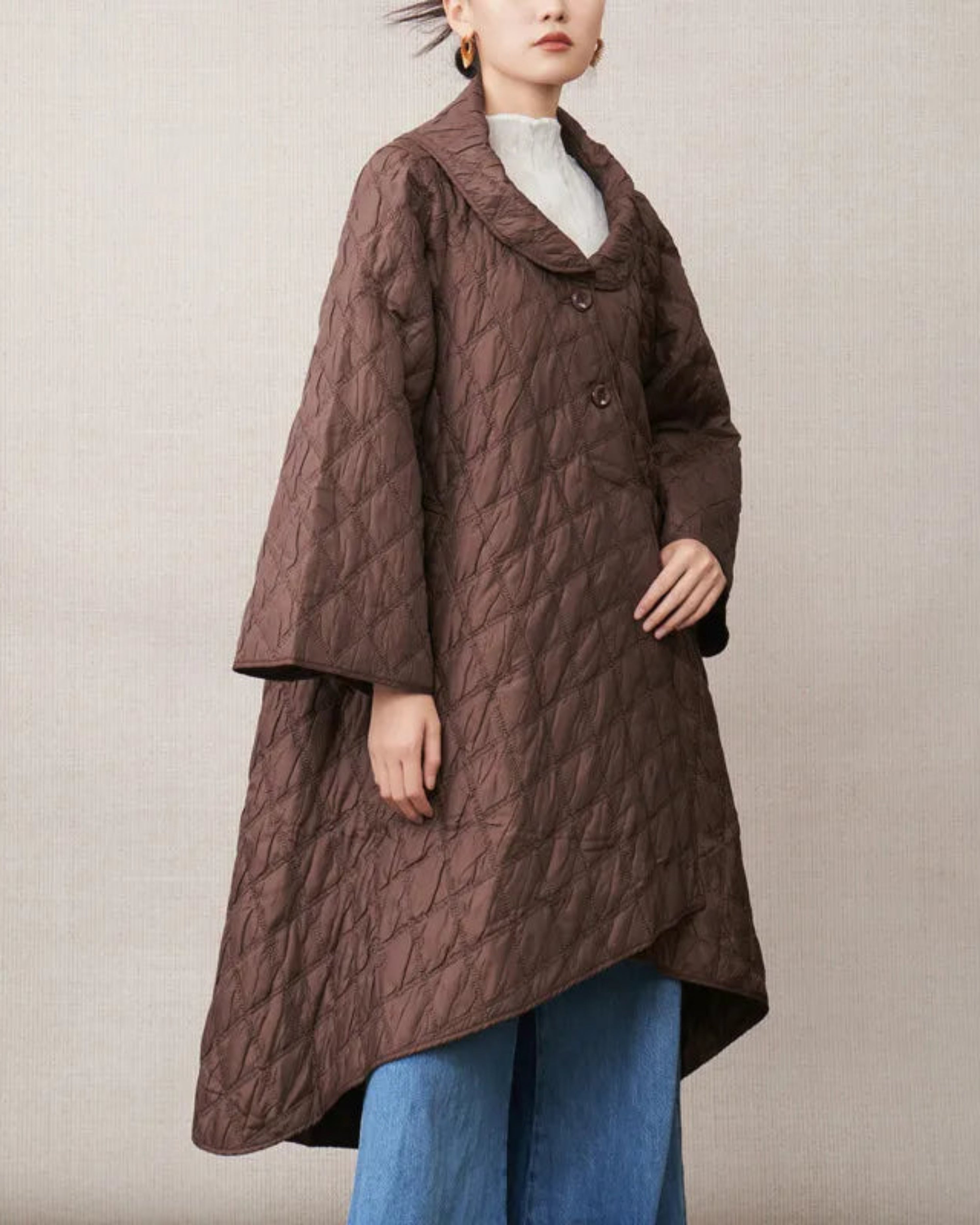Luxury Thick Women's Padded Pleats Coat