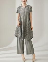 Luxury Travel Japanese Plissé Pleated Co-Ord