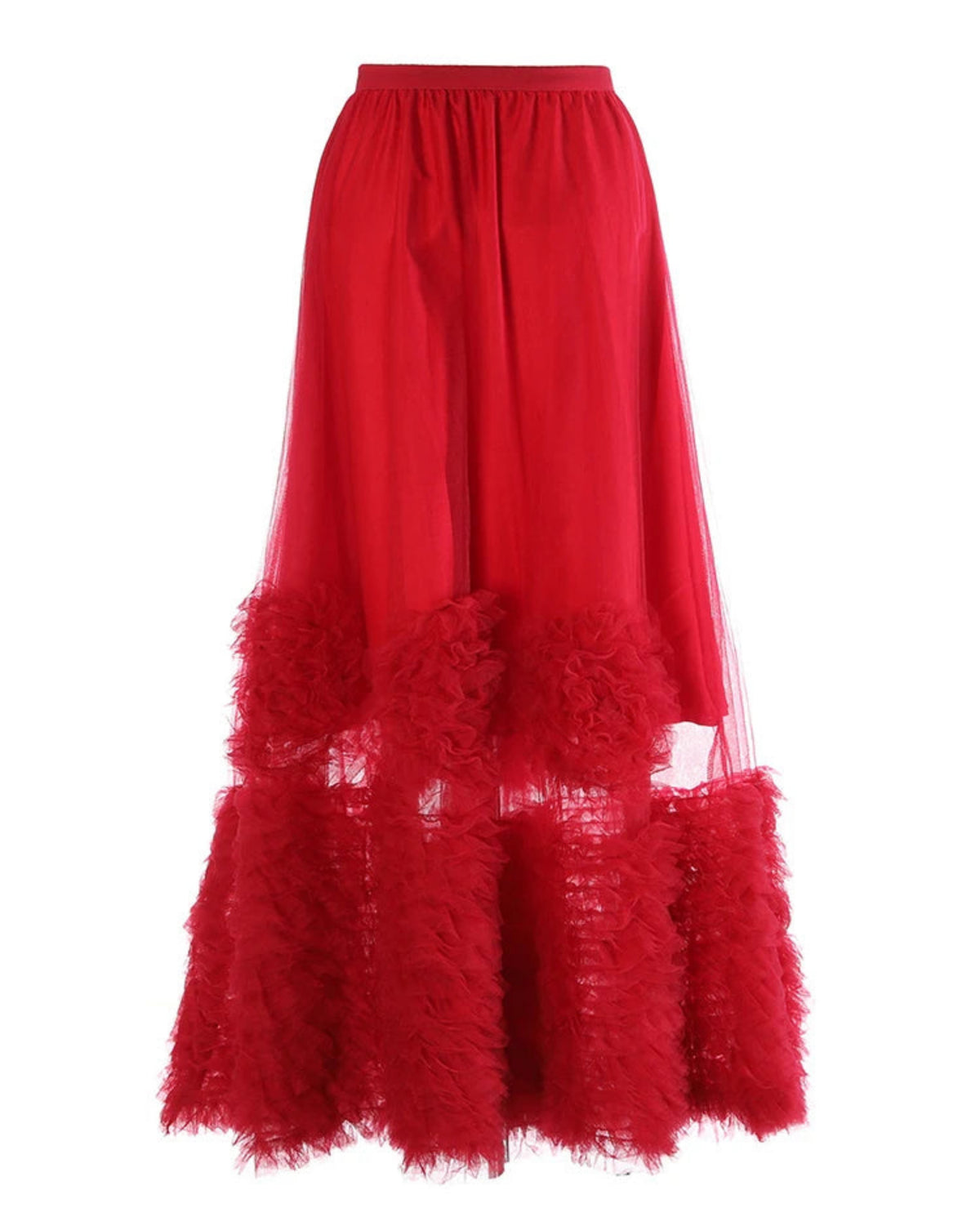 Luxury Tulle Maxi Skirt - Dramatic Ruffle Hem
