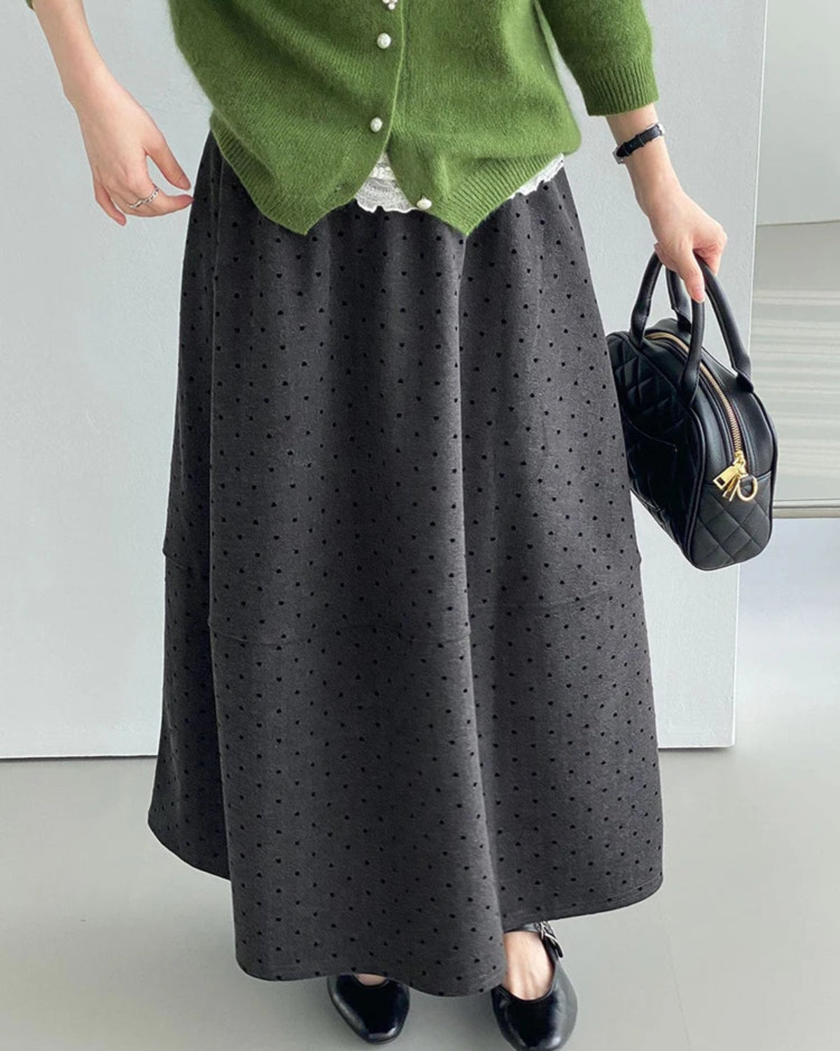Luxury Woolen Midi Skirt