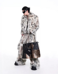 Men's Luxury Faux Fur Coat & Pants Set