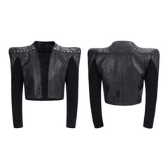 Men's Cropped Vegan Leather Jacket