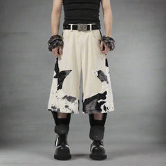 Men's Designer Faux Fur Bermuda Shorts - Cow Print Luxury | HEYFANCYSTYLE