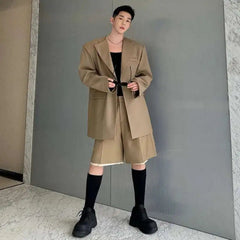 Men's Designer Oversized Blazer & Wide Leg Shorts Suit