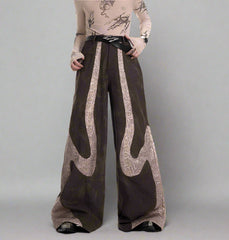 Men's Designer Wide-Leg Streetwear Pants