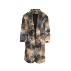 Men's Extra Long Faux Mink Fur Coat