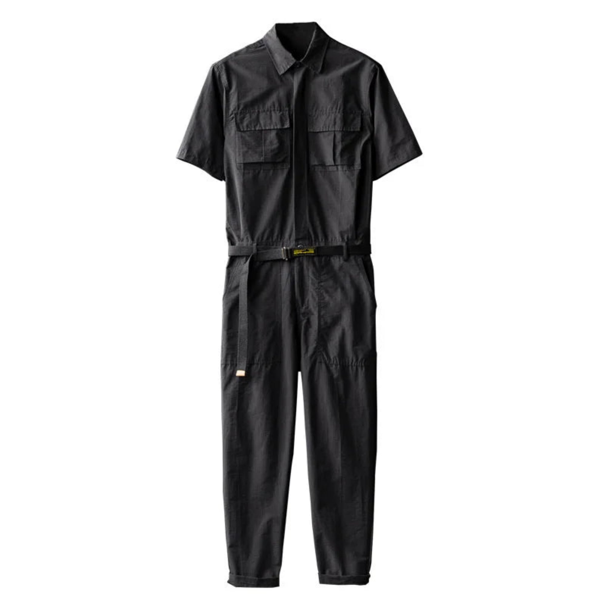 Men's High Streetwear Stylish Workwear Jumpsuit - Black - HEYFANCYSTYLE